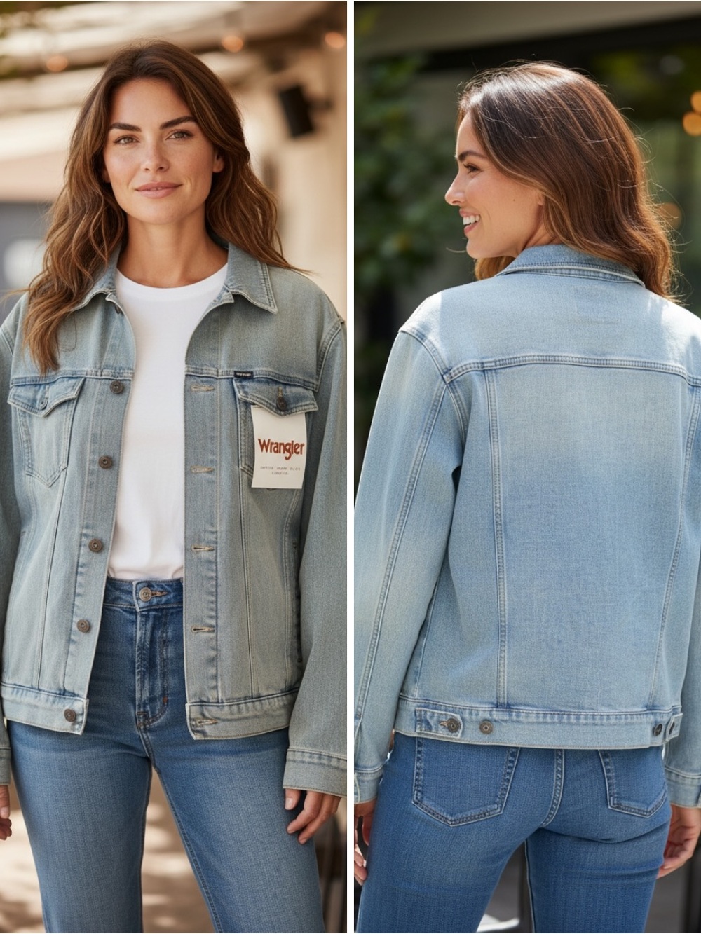 NWT Wrangler Unisex Light Blue Denim Jacket Size Large